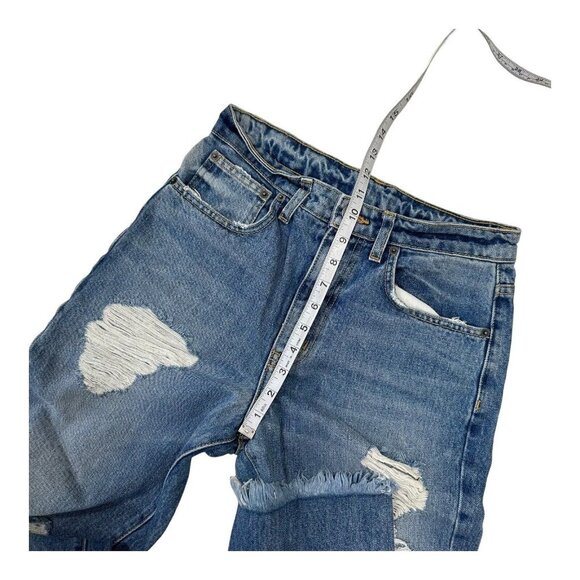 CARMAR Women SZ 26 Distressed Denim Jean High Rise-Straight leg-Raw Hem- Blue - Picture 7 of 10